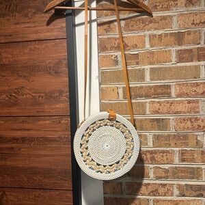 ORIGINAL HANDMADE NATIVE RATTAN CIRCLE SLING BAG FROM BALI INDONESIA.